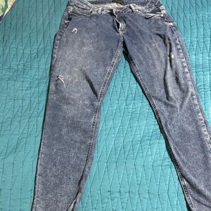 Silver Jeans Women's Distressed Blue Skinny Jeans